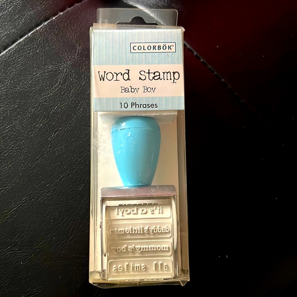Baby Boy Word Stamp 10 Phrases - Scrapbooking